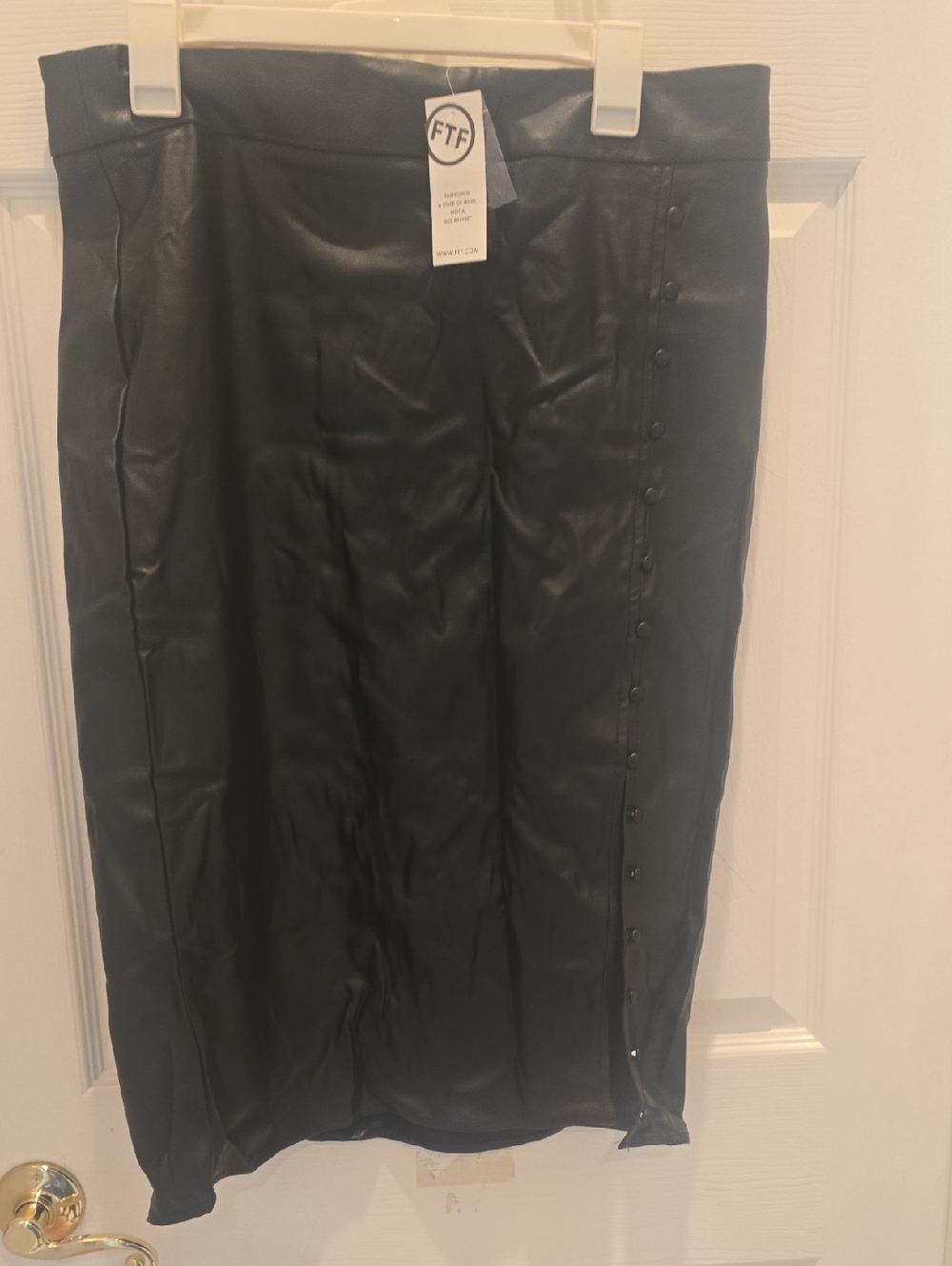 Fashion to Figure Black Faux Leather Pencil Skirt